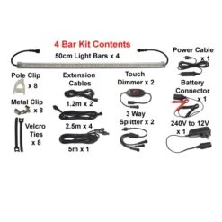 Outdoor Connection Power Strip Light Bar Kit – Dual Colour 4 Bar