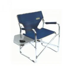 Coleman Directors Chair Plus Aluminium With Side Table - Blue