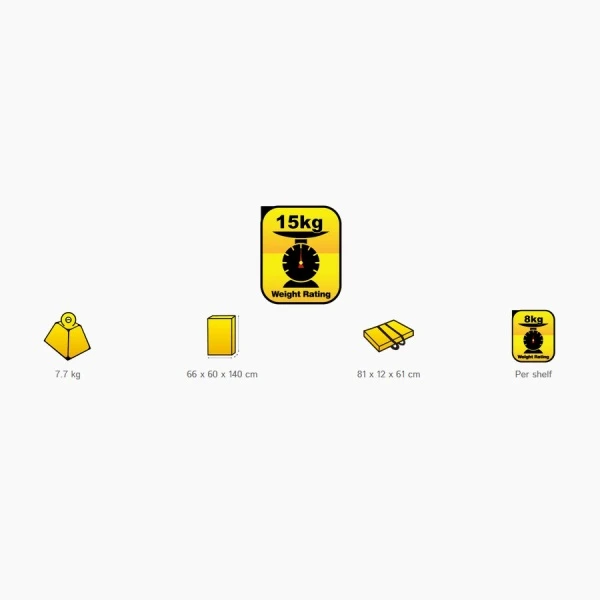 Oztrail Deluxe Folding 4 Shelf Cupboard 2 Oztrail Deluxe Folding 4 Shelf Cupboard - Image 2